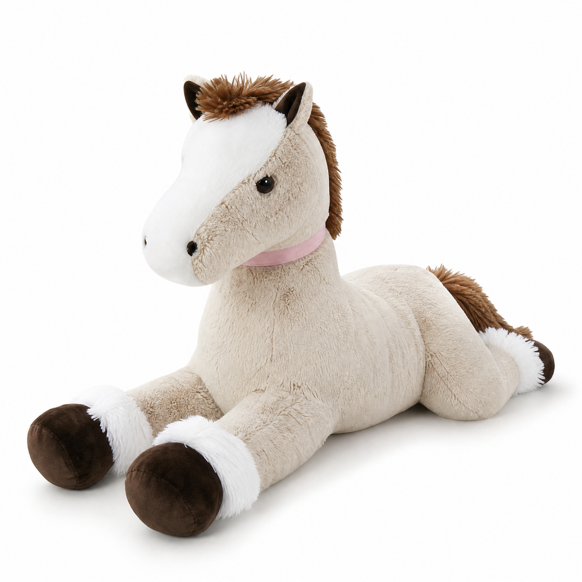 Riesen Pferde Kuscheltier Braun-Weiß 90–120 cm