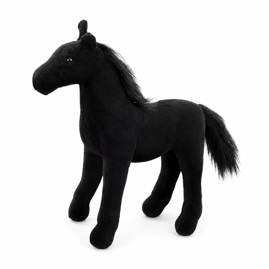 Schwarzes Pferde Kuscheltier 40–50 cm