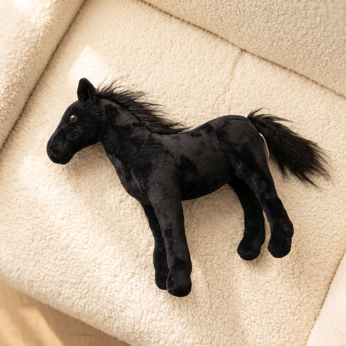 Schwarzes Pferde Kuscheltier 40–50 cm