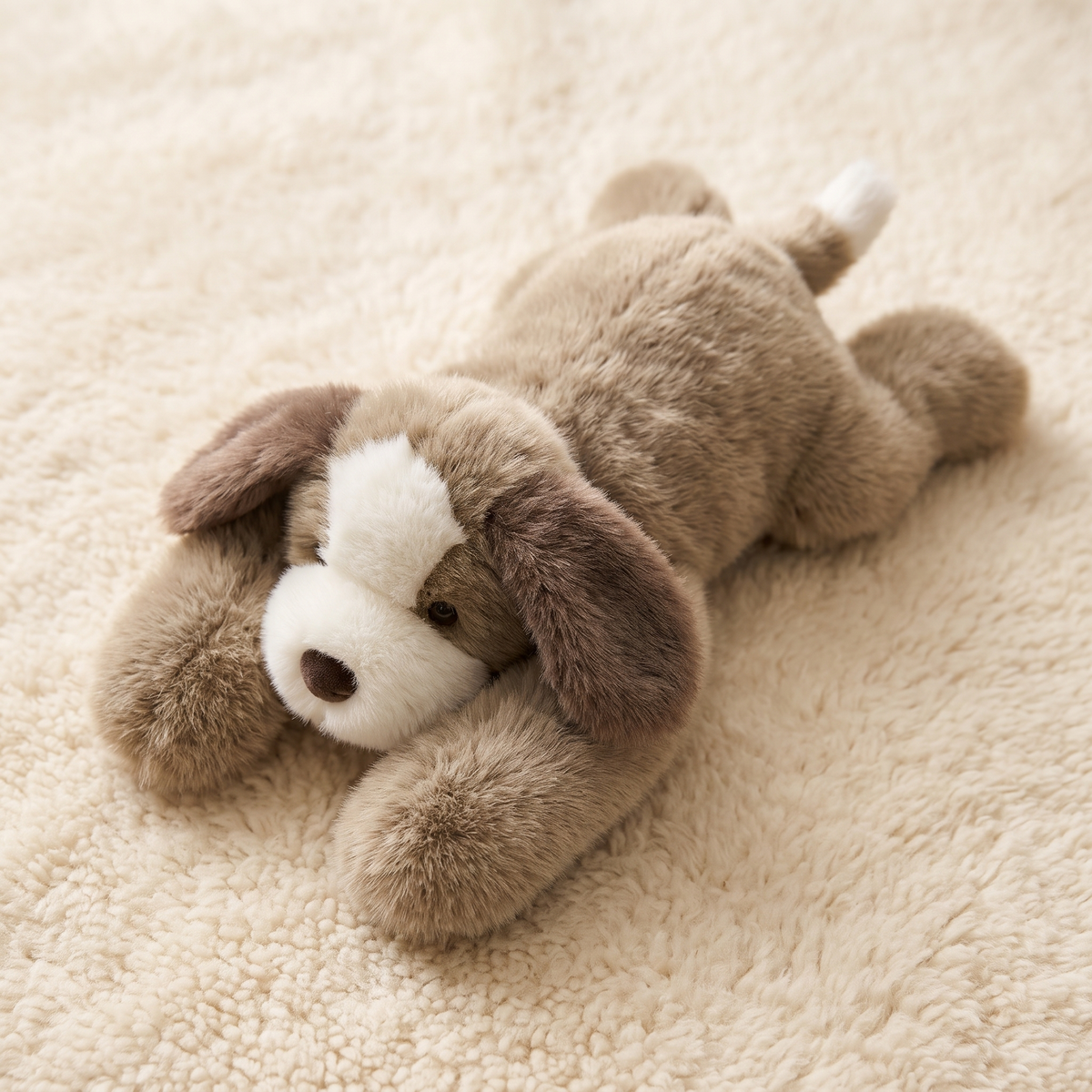 Gewichtetes Hunde Kuscheltier Beige 30–65 cm