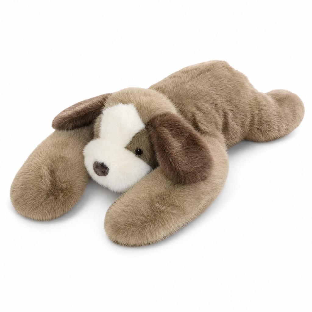 Gewichtetes Hunde Kuscheltier Beige 30–65 cm