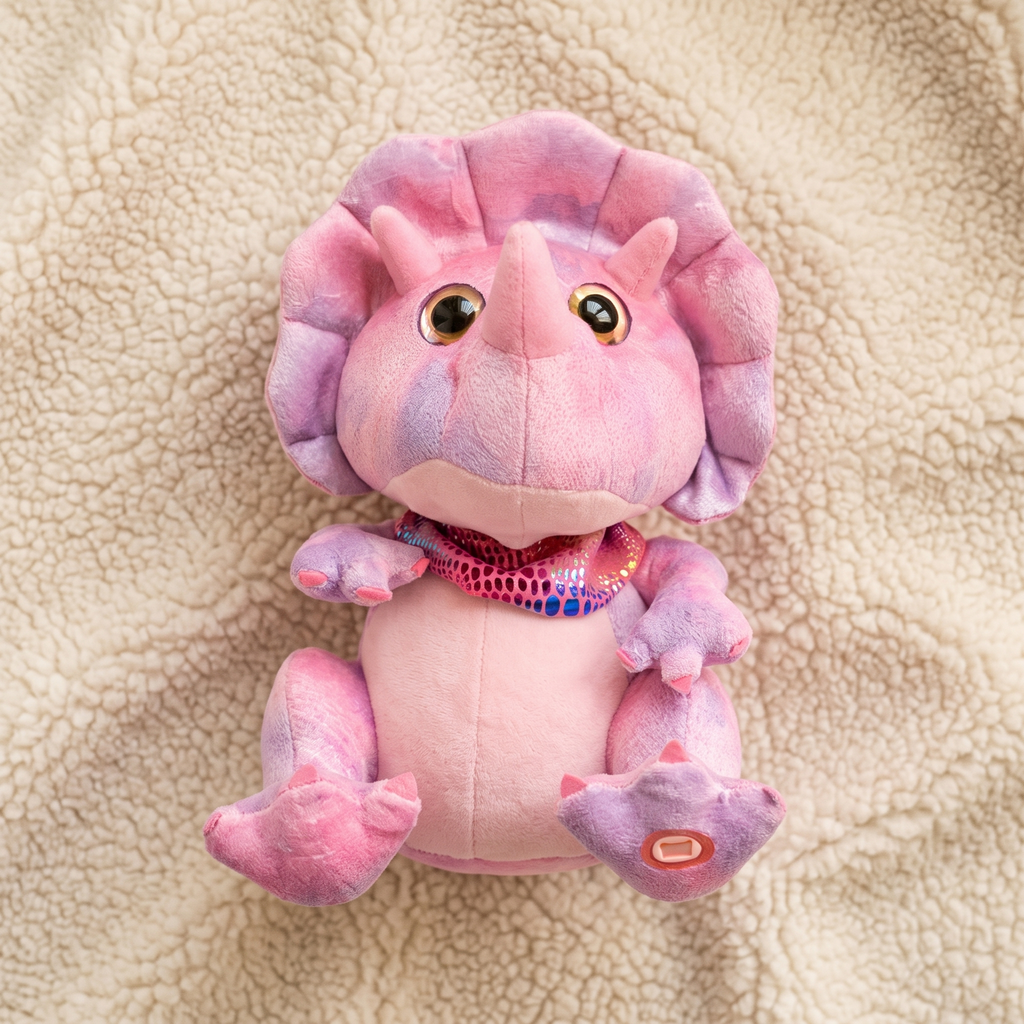 Interaktives Dinosaurier Kuscheltier Rosa 30 cm