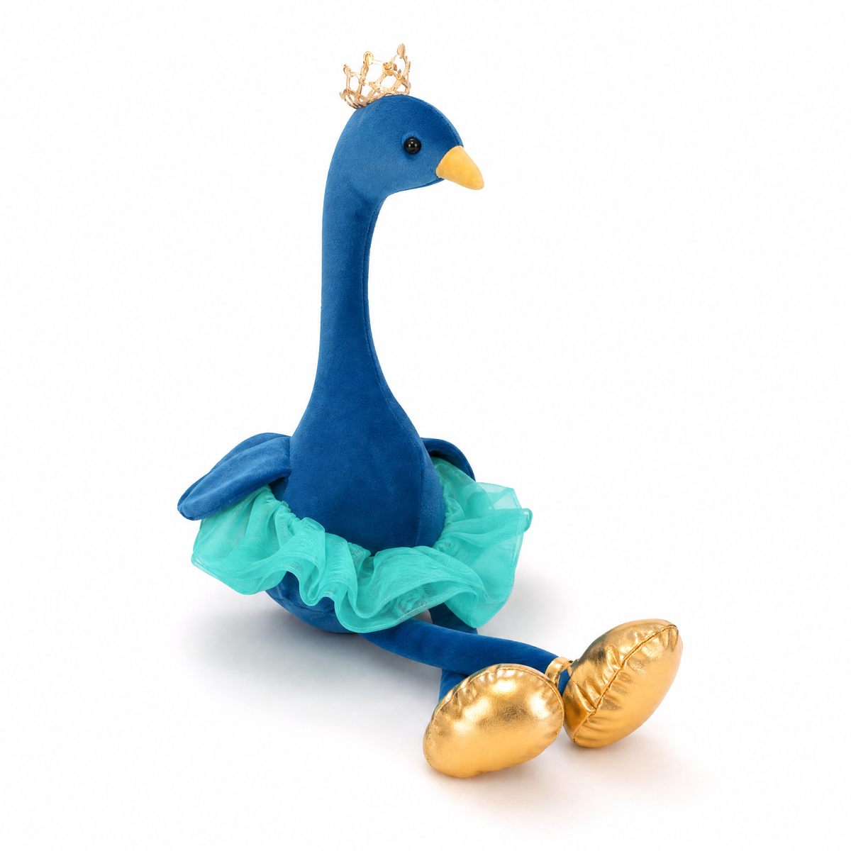 Blauer Flamingo mit Krone 35 cm