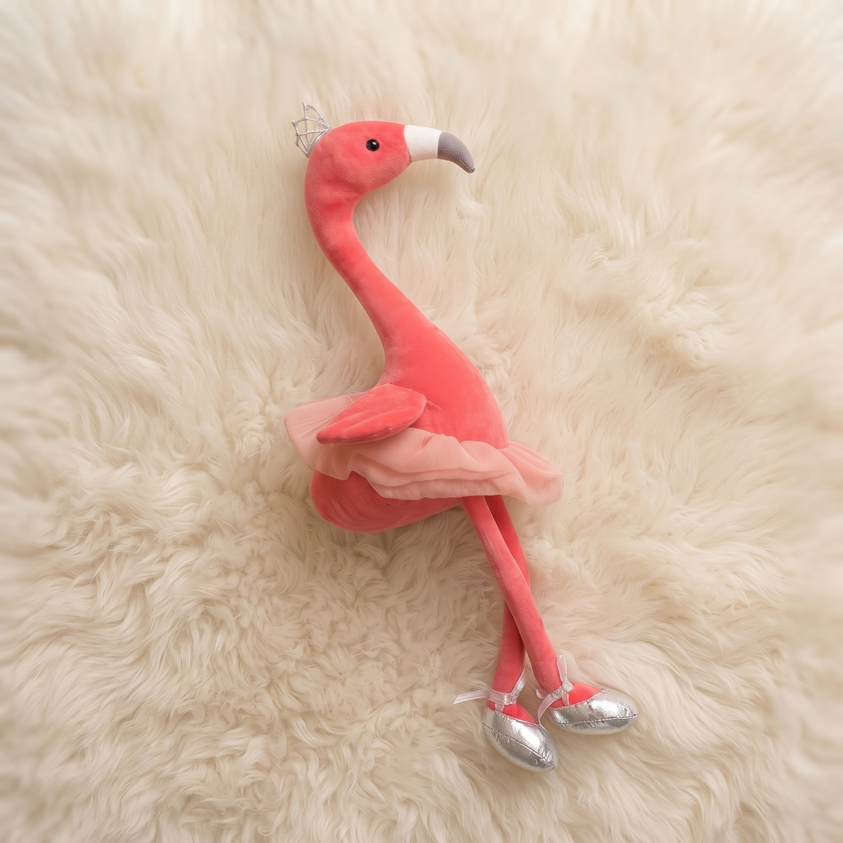 Flamingo mit Krone 35 cm