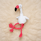 Weißer Flamingo aus Cord 30 cm