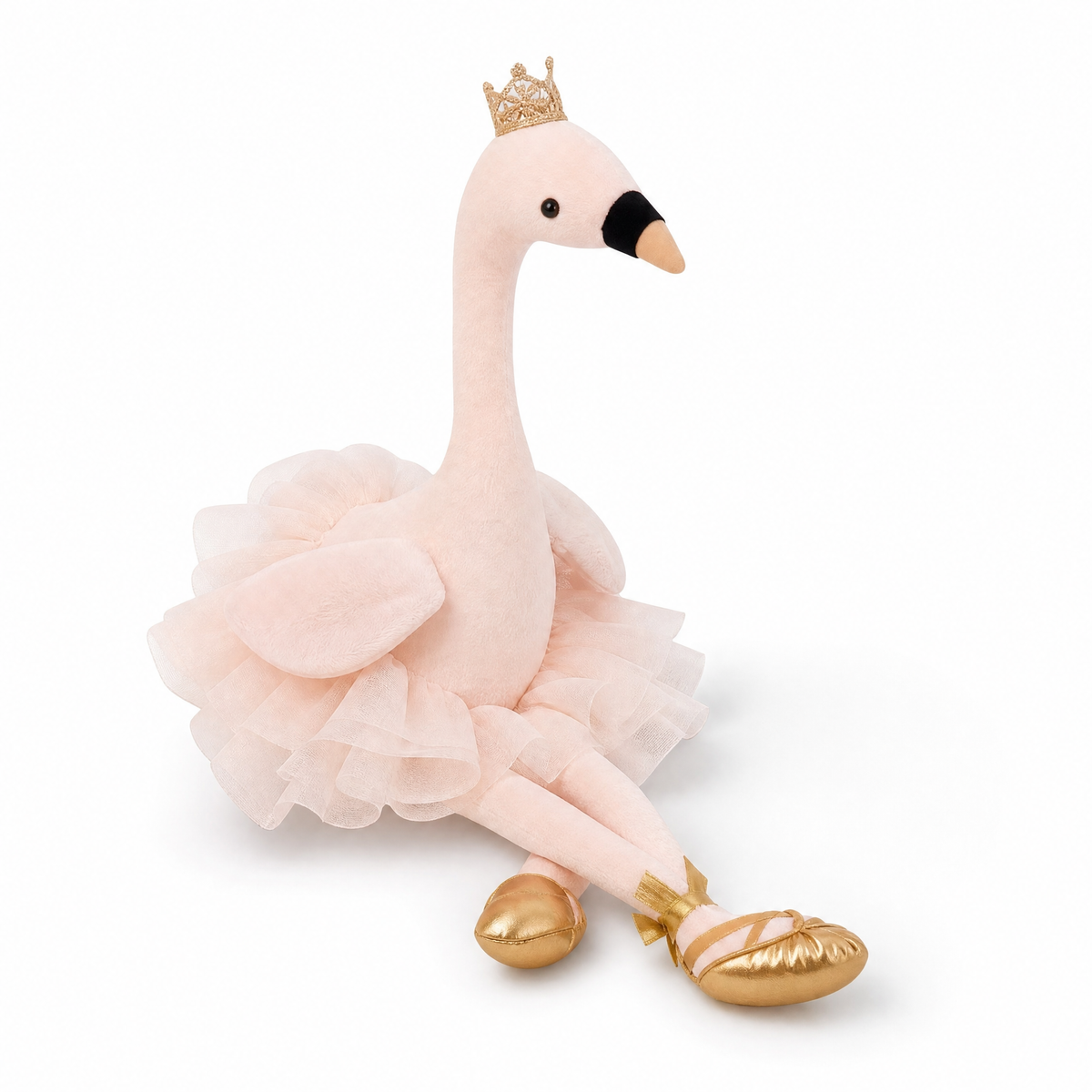 Flamingo Tänzerin mit weißem Tutu 35 cm