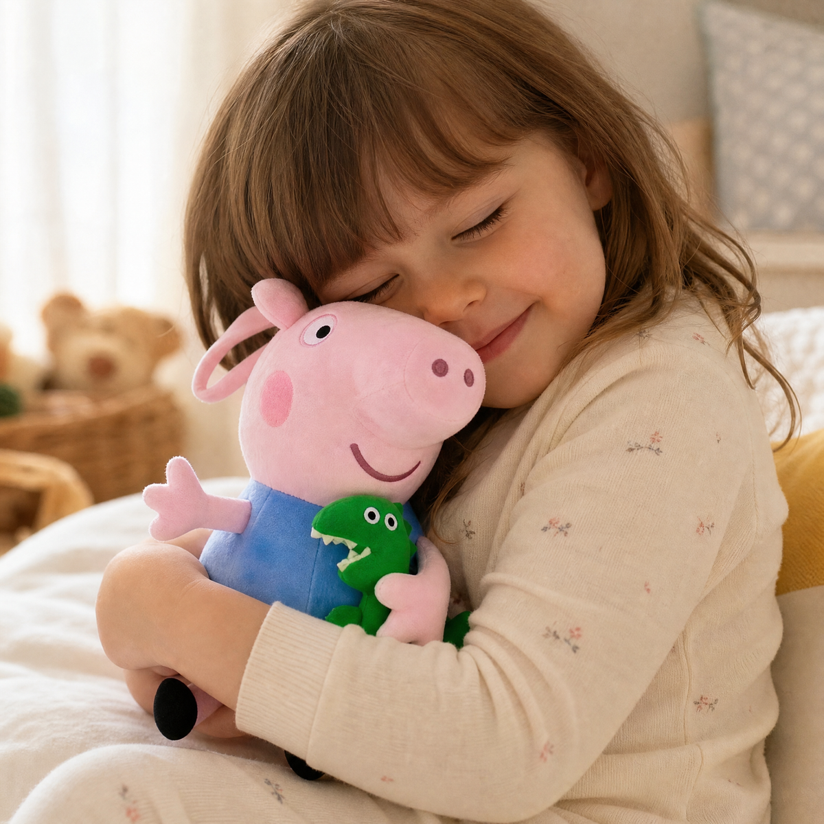 George Pig mit Dinosaurier 19 cm