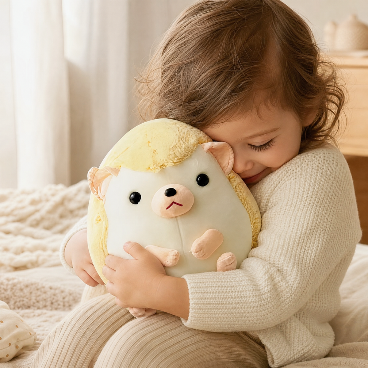 Kawaii Igel Gelb-Beige 35–45 cm
