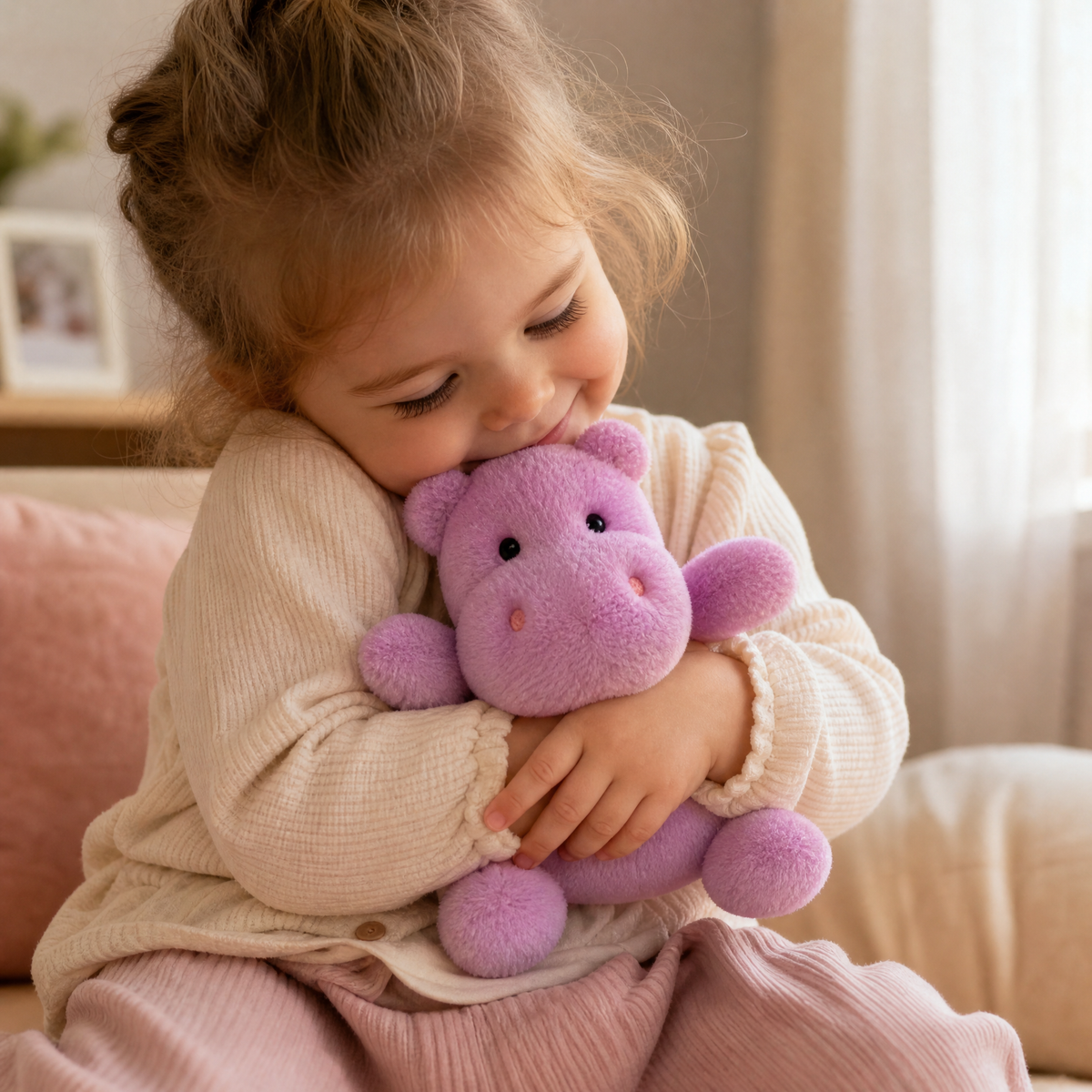 Nilpferd Kuscheltier Violett 26 cm