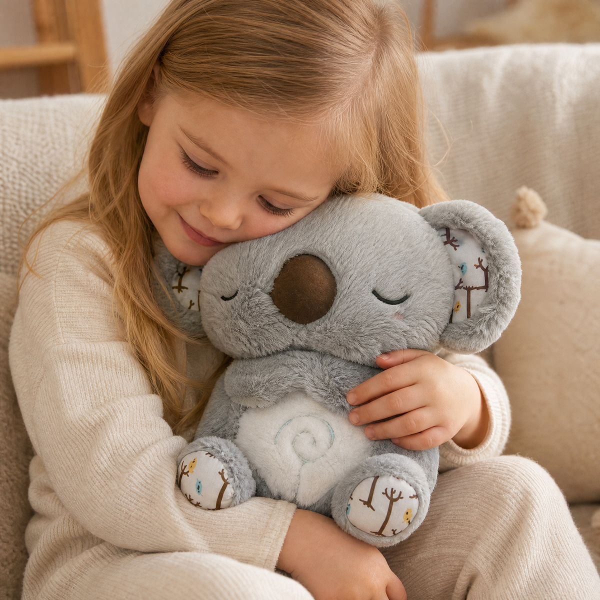 Atmendes Koala Kuscheltier mit Musik 30 cm