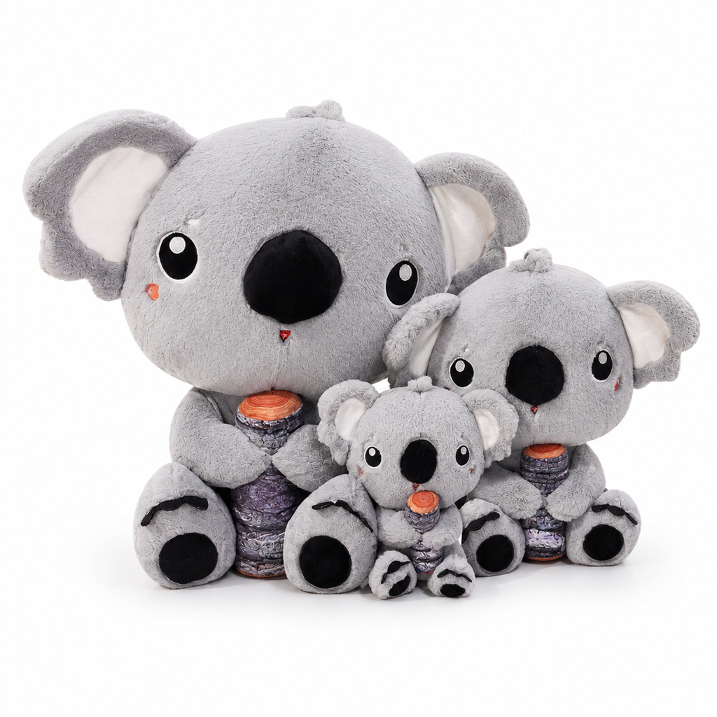 Grauer Koala mit Bambus 28–68 cm