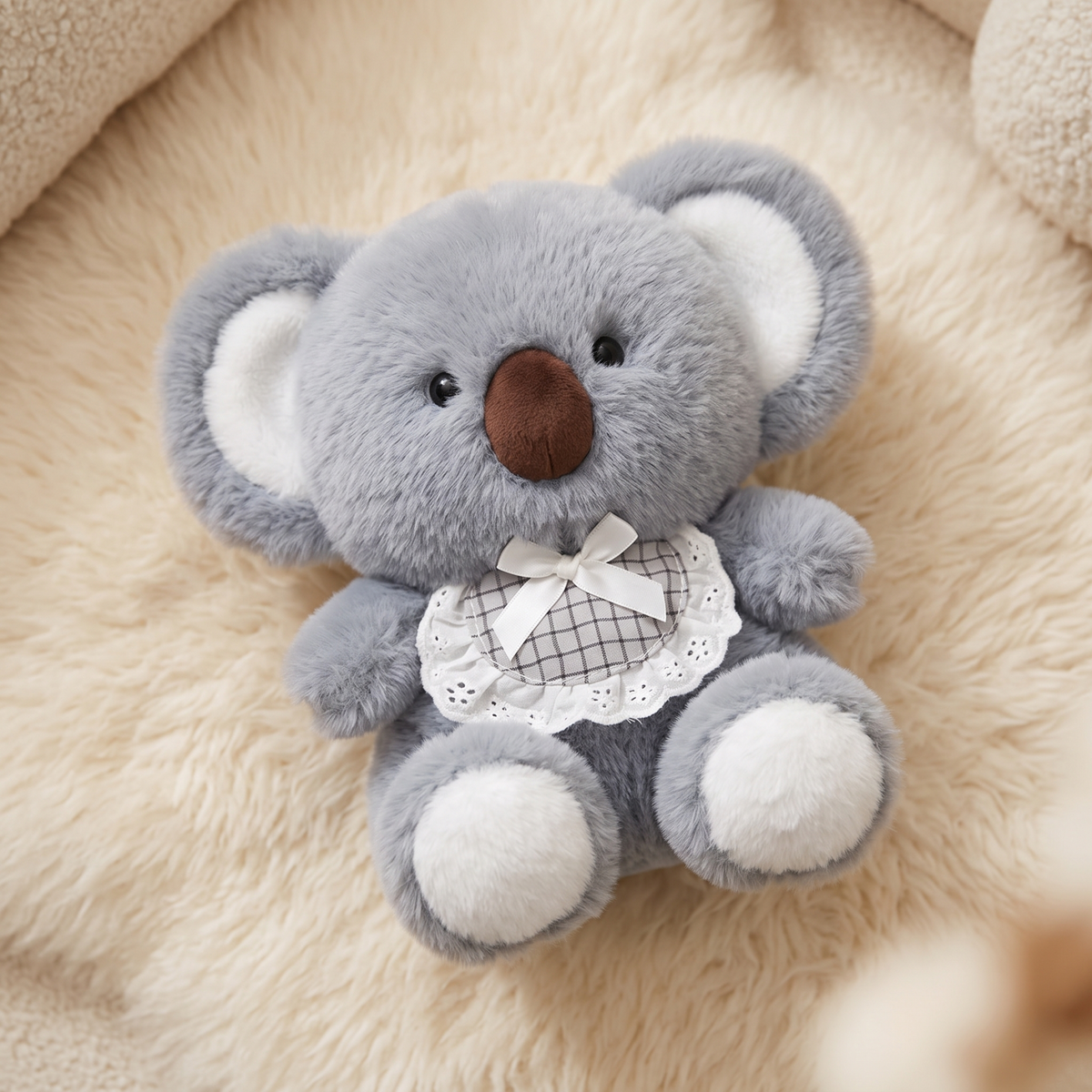 Graues Koala Kuscheltier mit Fliege 20 cm