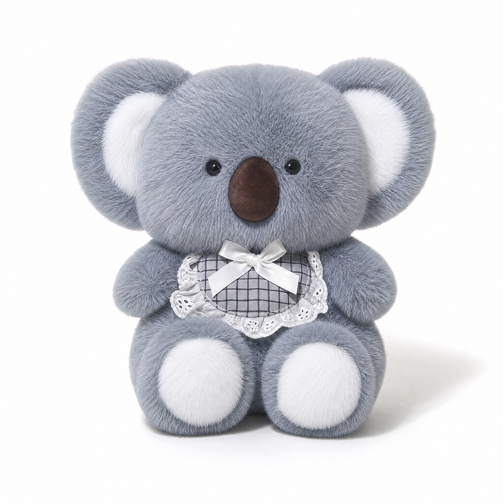 Graues Koala Kuscheltier mit Fliege 20 cm