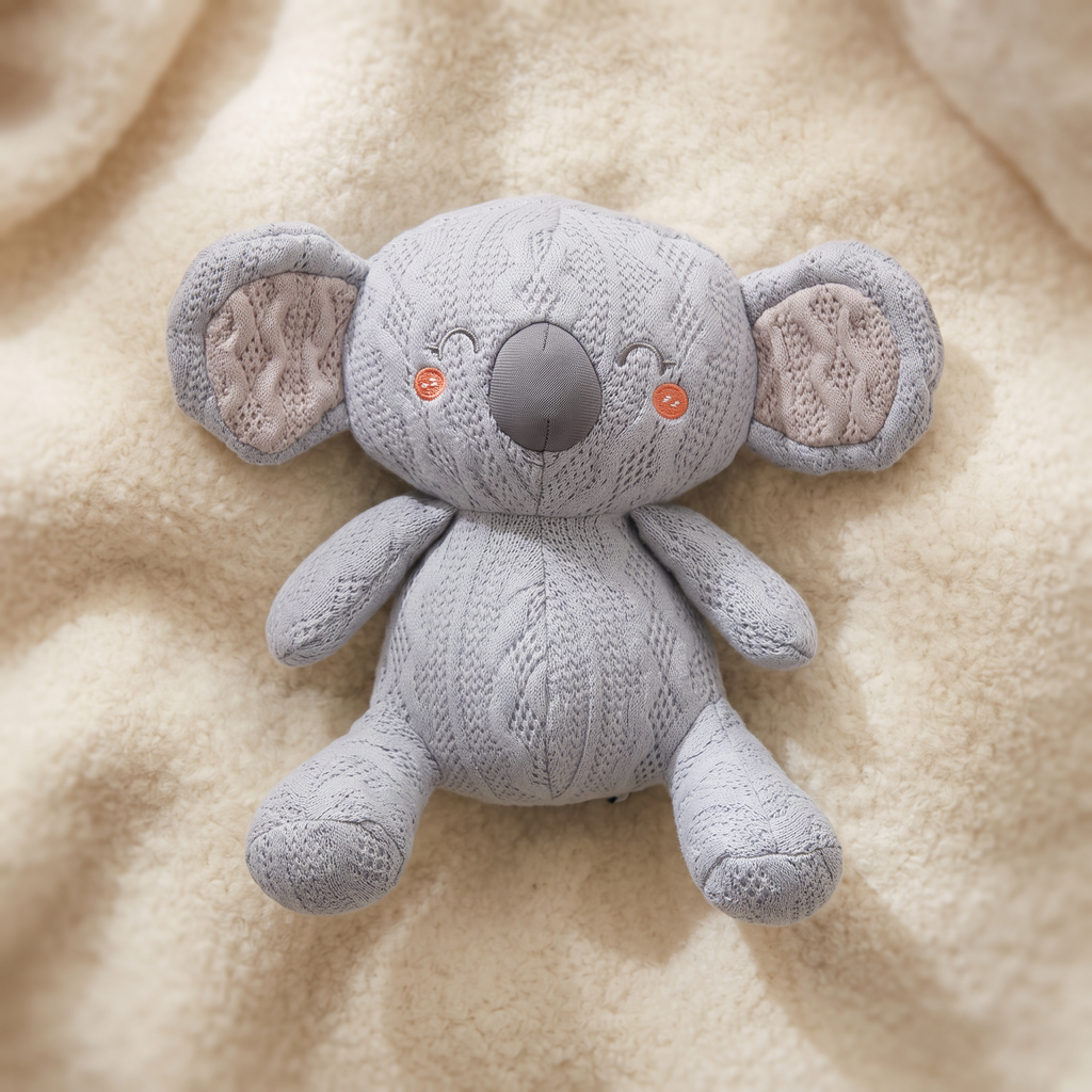 Koala Strick Kuscheltier Blau-Grau 20 cm