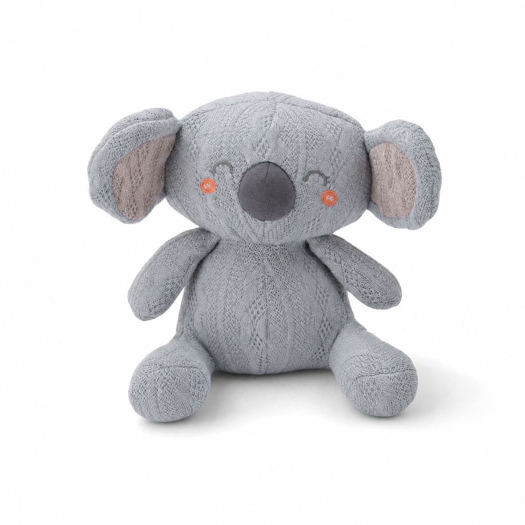 Koala Strick Kuscheltier Blau-Grau 20 cm