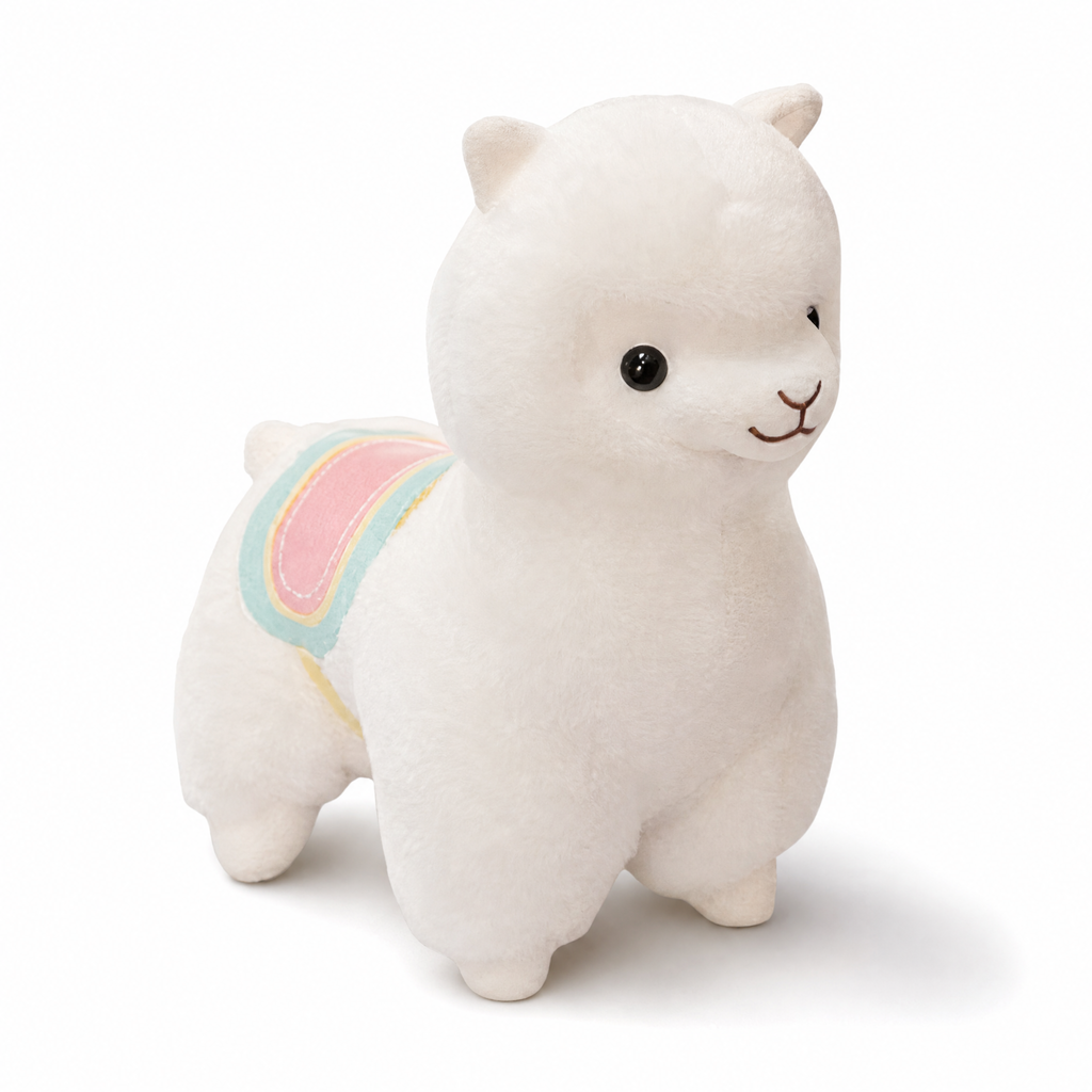 Weißes Lama mit Regenbogen 35–50 cm
