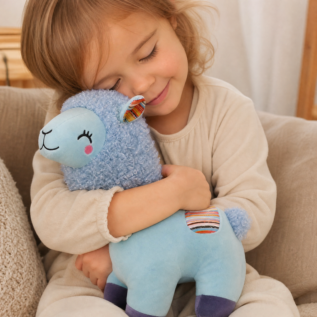 Kawaii Lama mit Lockenmähne 25 cm