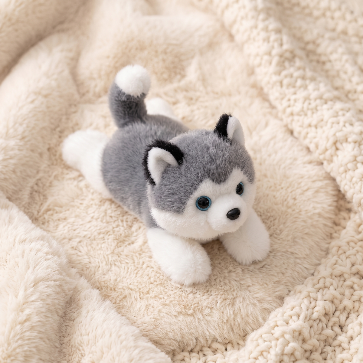 Gewichteter Husky Grau-Weiß 30 cm