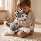Gewichteter Husky Grau-Weiß 30 cm