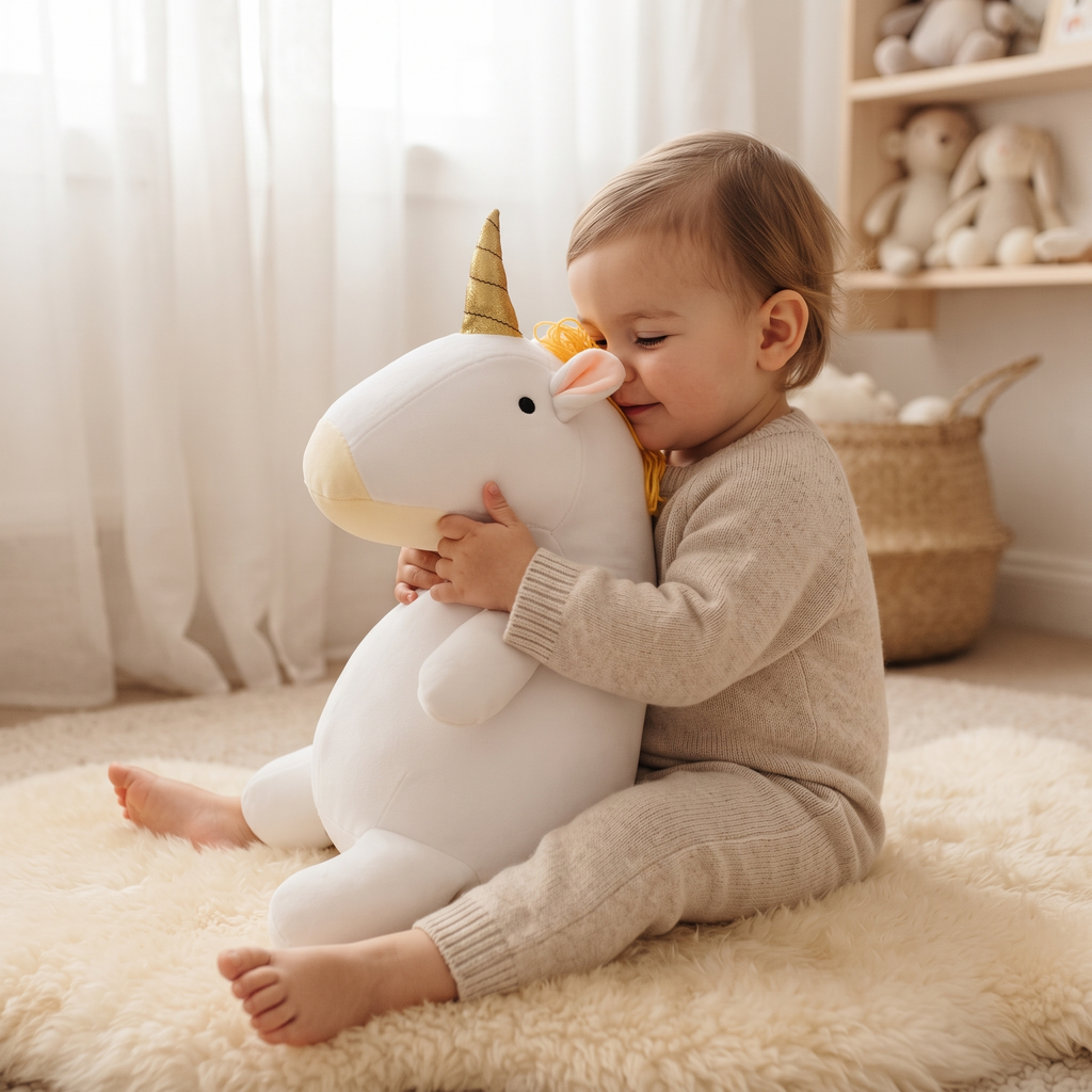 Gewichtetes Einhorn Weiß 38–60 cm