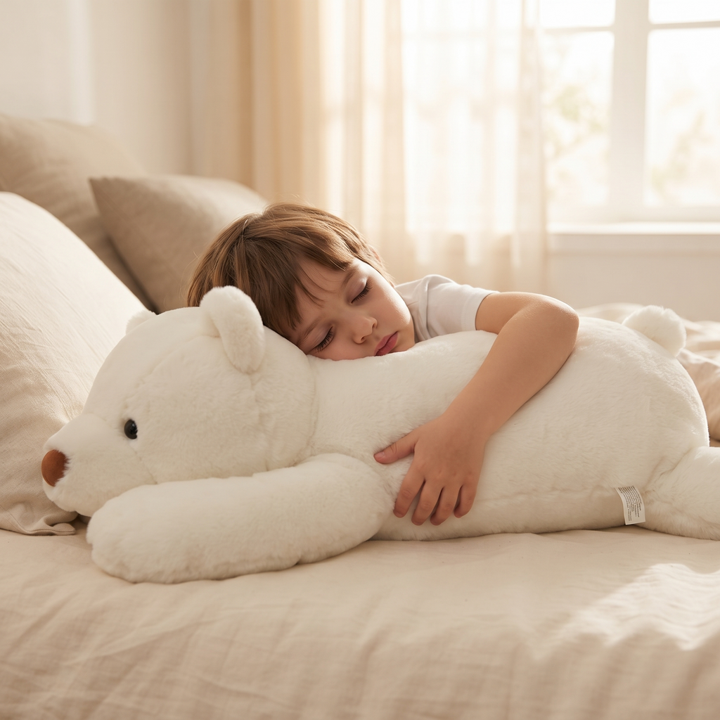 Gewichteter Riesen-Teddybär Weiß 65–120 cm