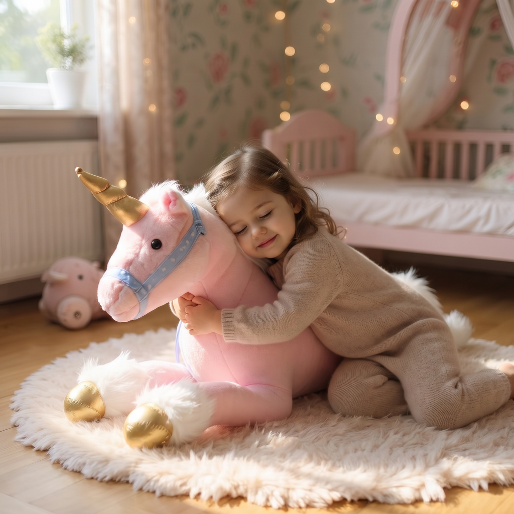 Riesen Einhorn Kuscheltier Rosa 100 cm