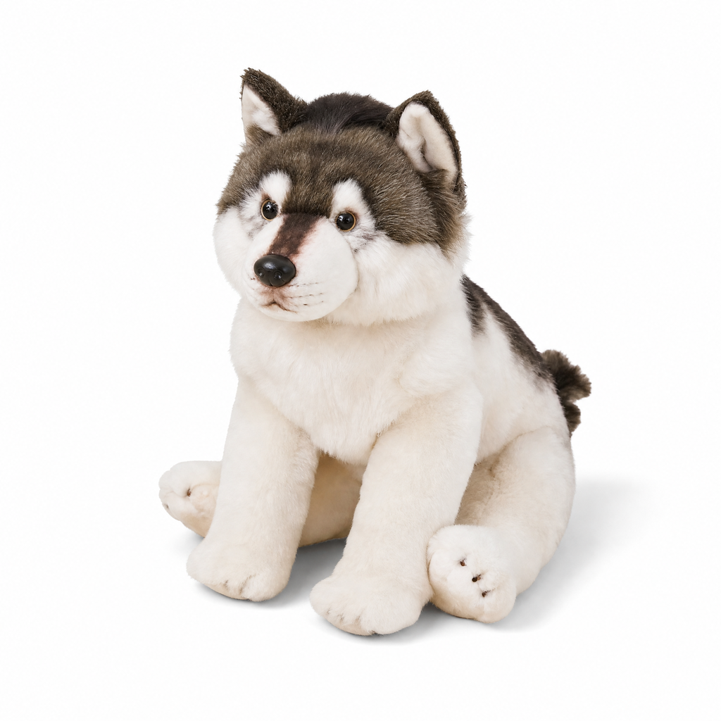 Wolf Kuscheltier Grau-Weiß 38 cm