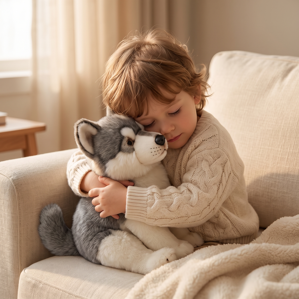 Wolf Kuscheltier Grau-Weiß 38 cm