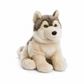 Realistisches graues Wolf Kuscheltier 30 cm