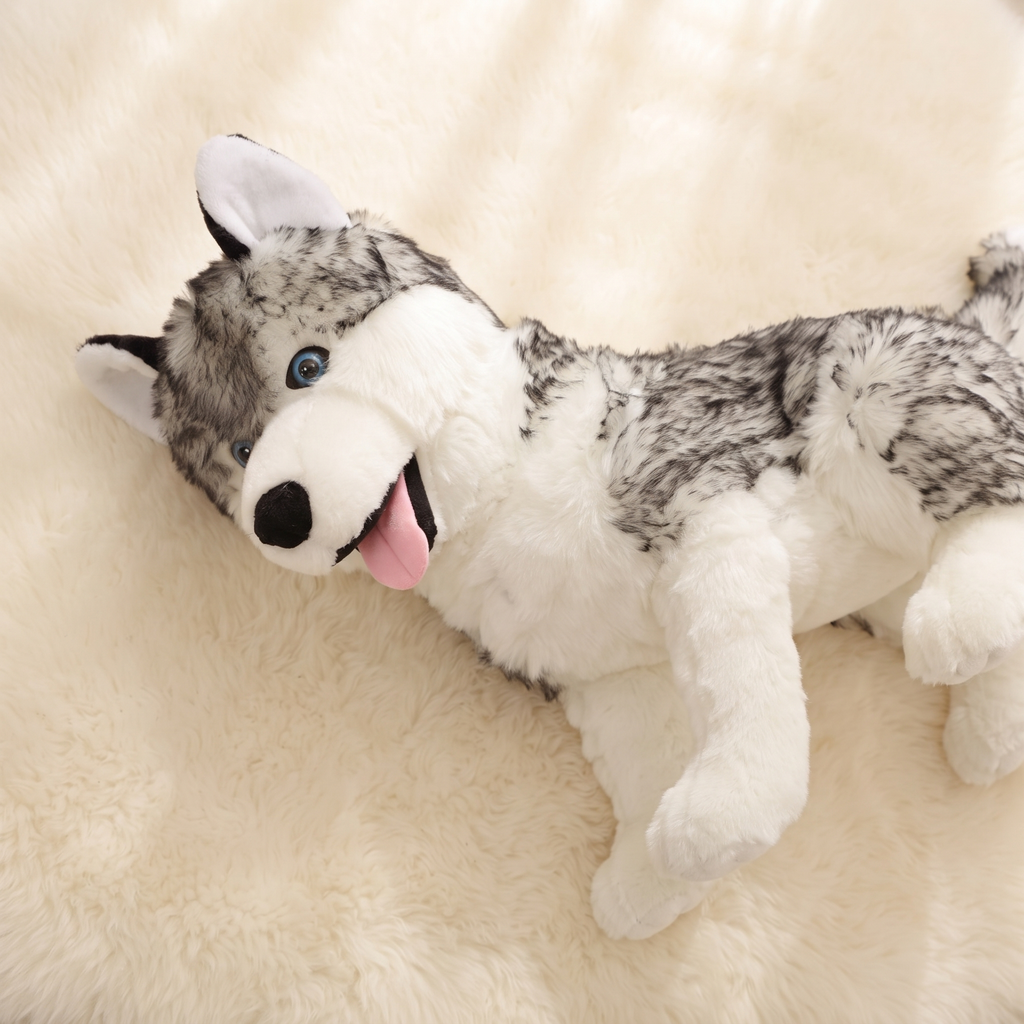 Husky Wolf Kuscheltier Grau 53 cm