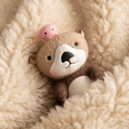 Otter Kuscheltier mit rosa Oktopus 24 cm