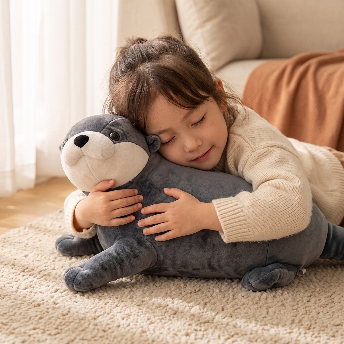 Blaues Otter Kuscheltier 40–80 cm