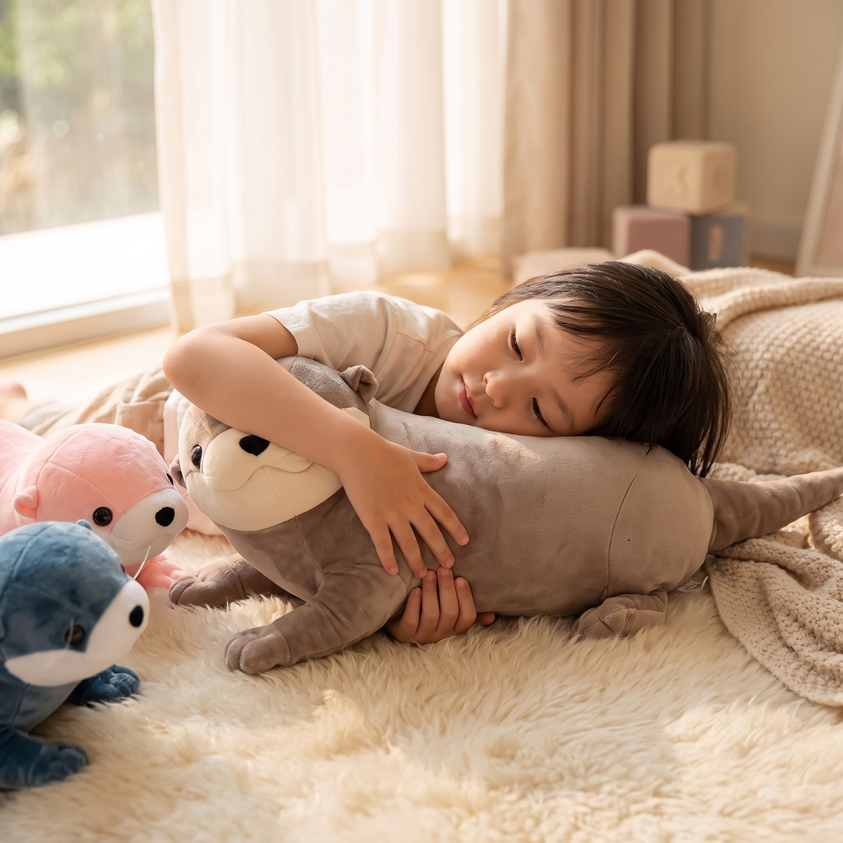 Graues Otter Kuscheltier 40–80 cm
