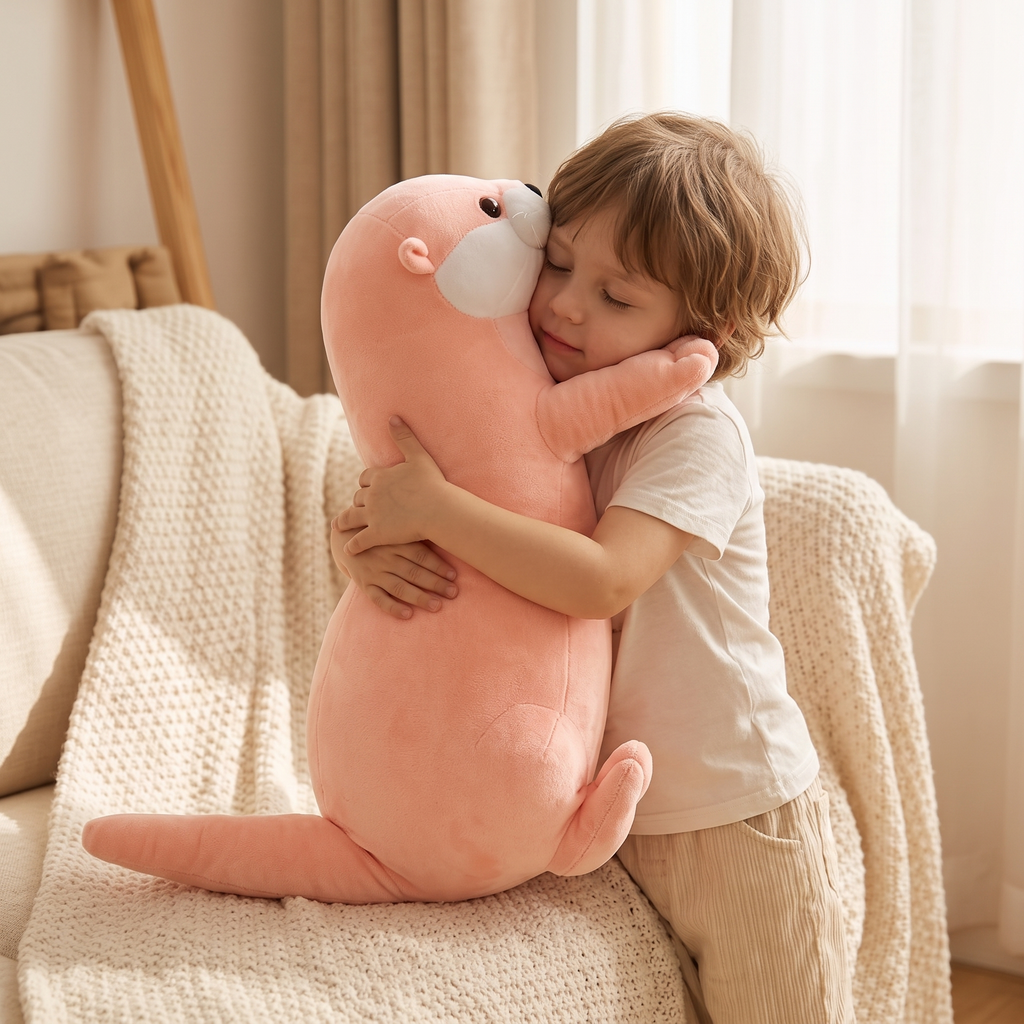 Rosa Otter Kuscheltier 40–80 cm
