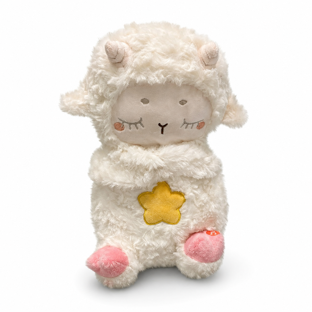 Atmendes Schaf Kuscheltier mit Musik 30 cm