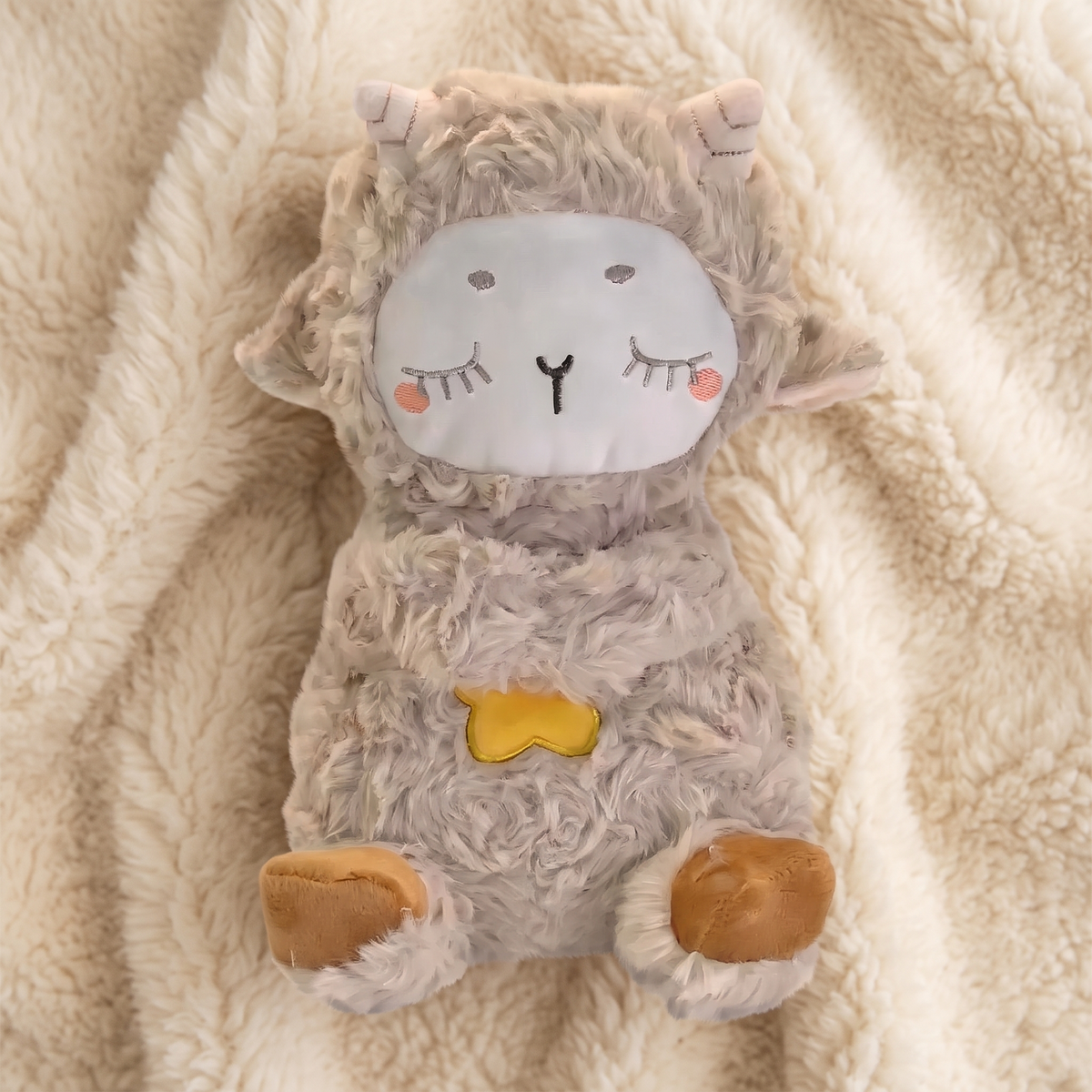Atmendes Schaf Kuscheltier mit Musik 30 cm