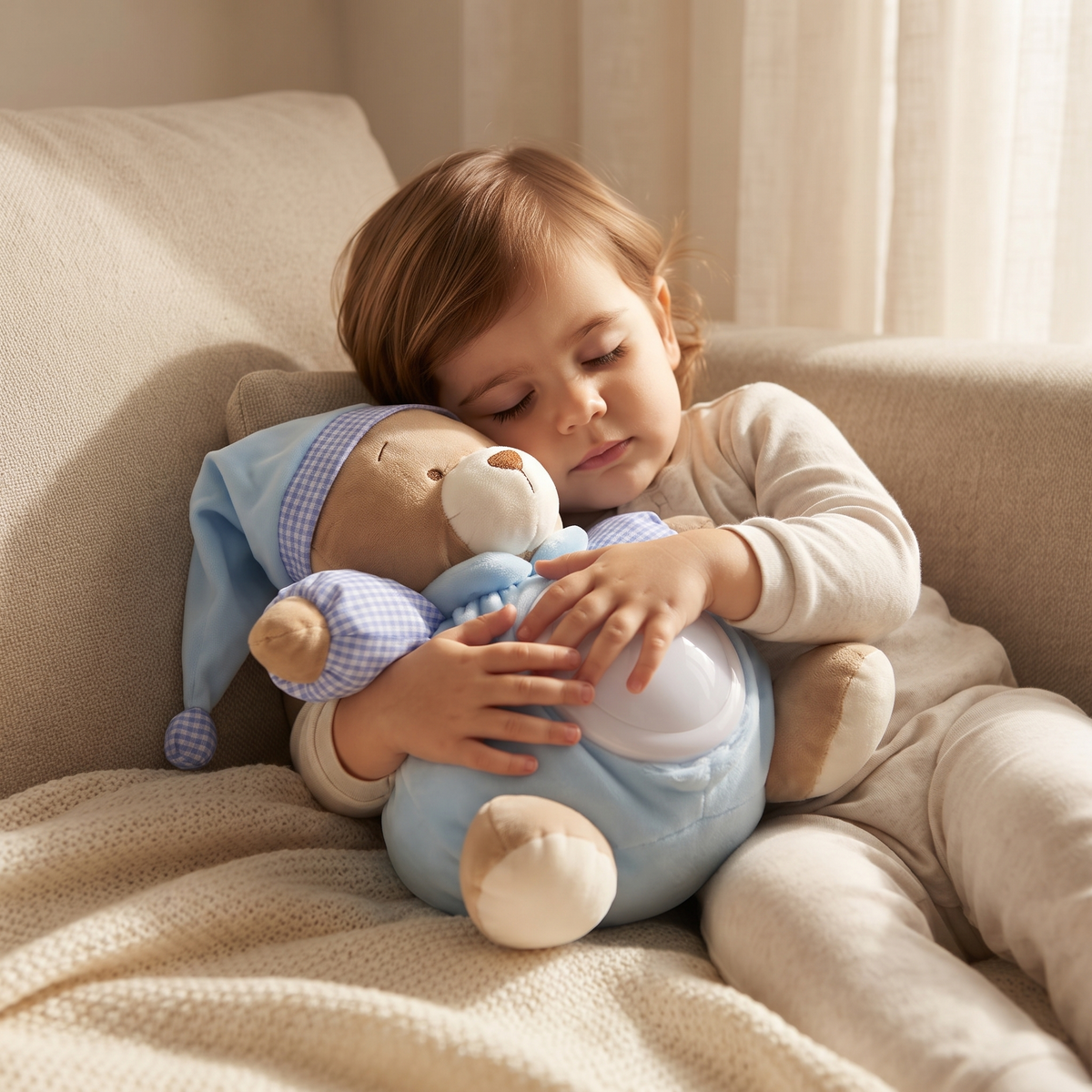 Teddybär mit White Noise und Musik 25 cm
