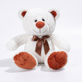 Weißer Teddybär mit brauner Schleife 33 cm