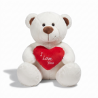Weißer Teddybär mit I-Love-You-Herz 33 cm