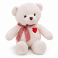 Weißer Teddybär mit rotem Herz 35–50 cm