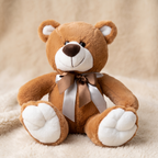 Brauner Teddybär mit Satinschleife 33 cm