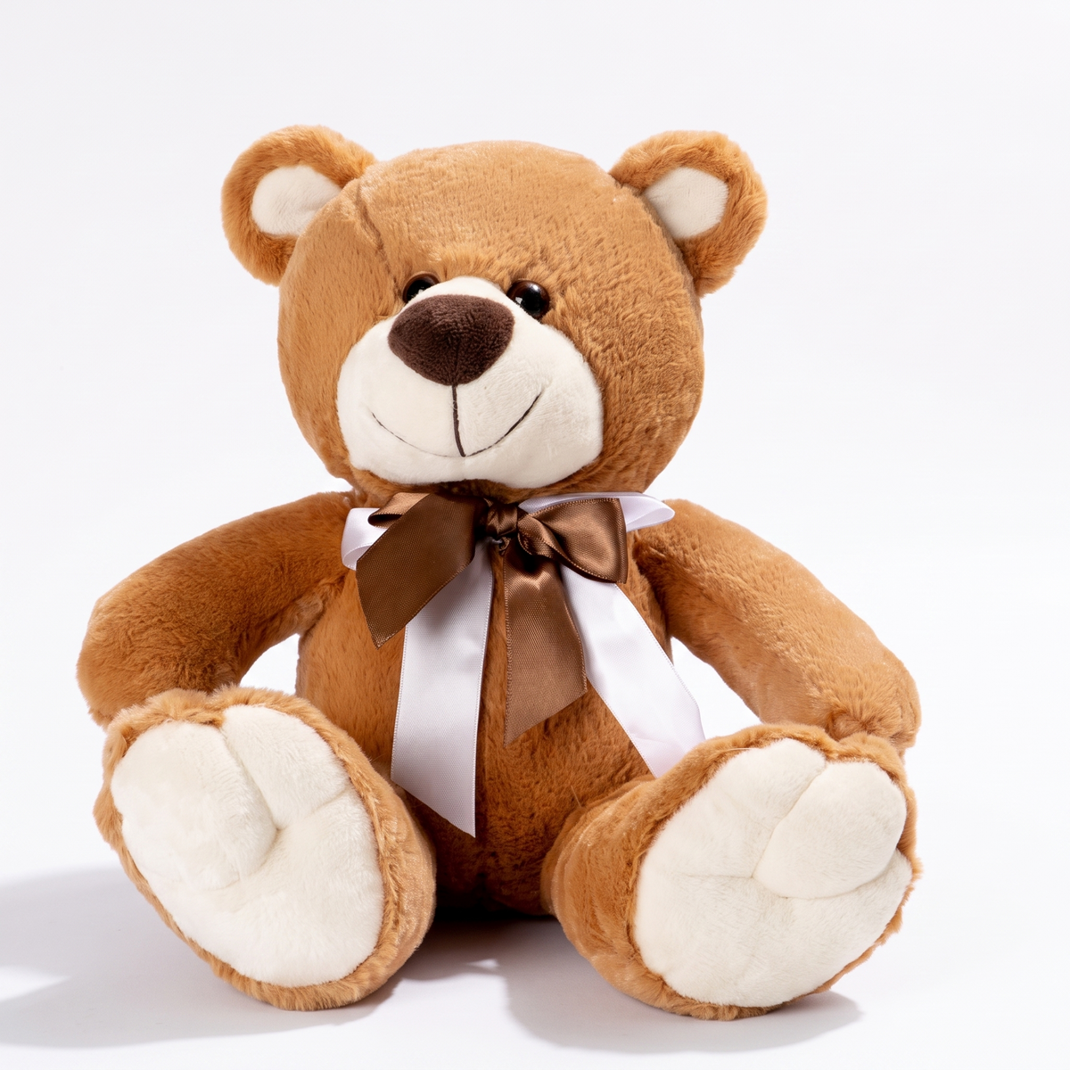 Brauner Teddybär mit Satinschleife 33 cm
