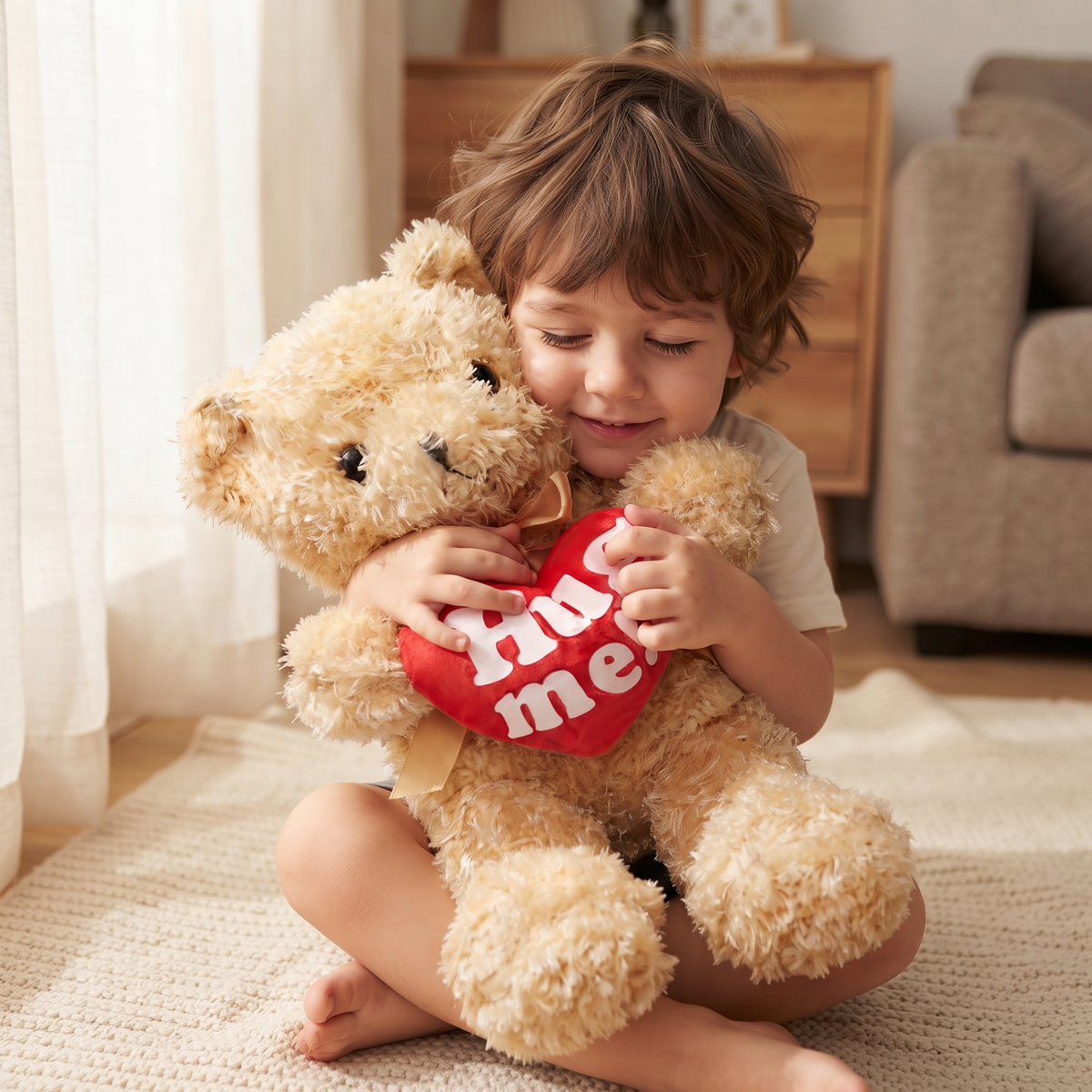 Teddybär mit Hug-Me-Herz 30–90 cm
