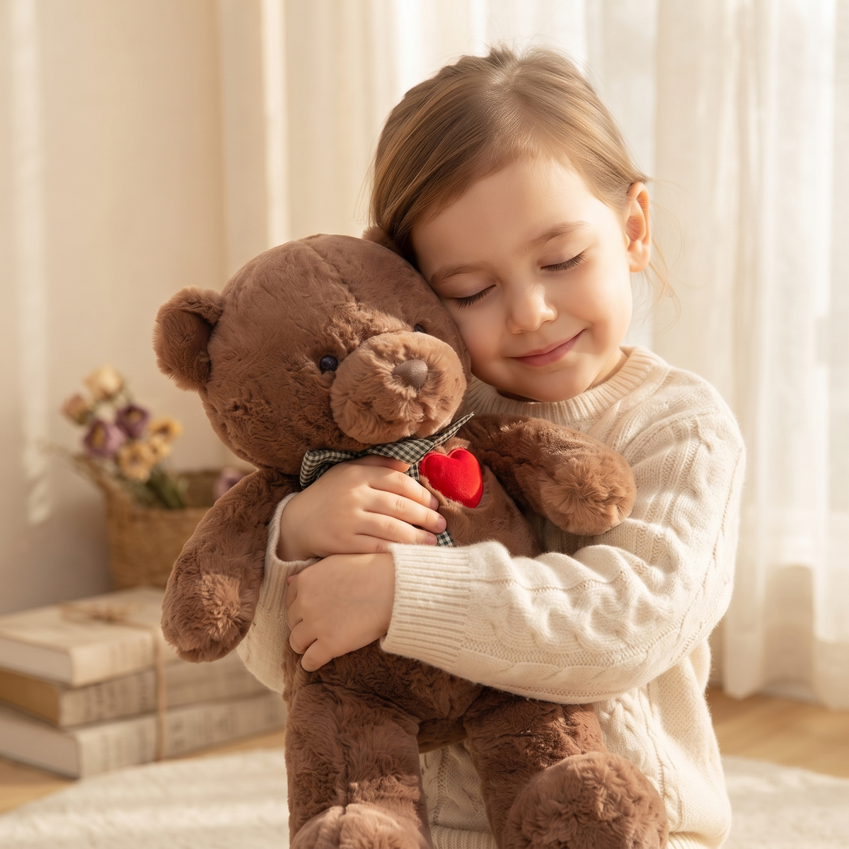 Brauner Teddybär mit Herz 35–50 cm