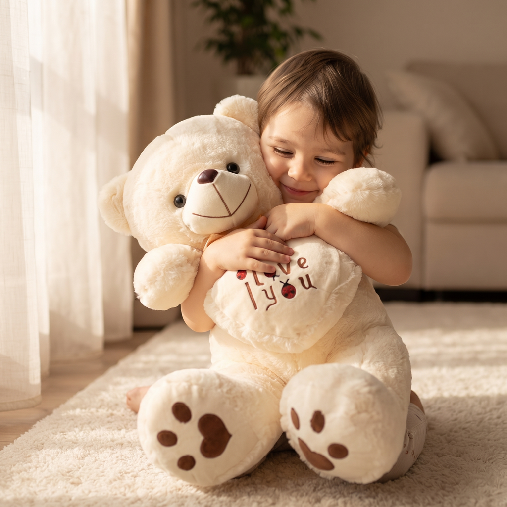 Teddybär mit I-Love-You-Herz 50–70 cm