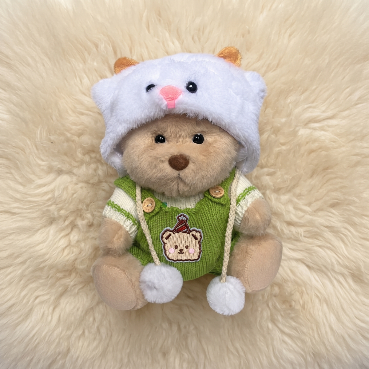 Nino Gelenk-Teddybär mit grüner Kleidung 30 cm