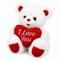 Weißer Teddybär mit I-Love-You-Herz 40–60 cm