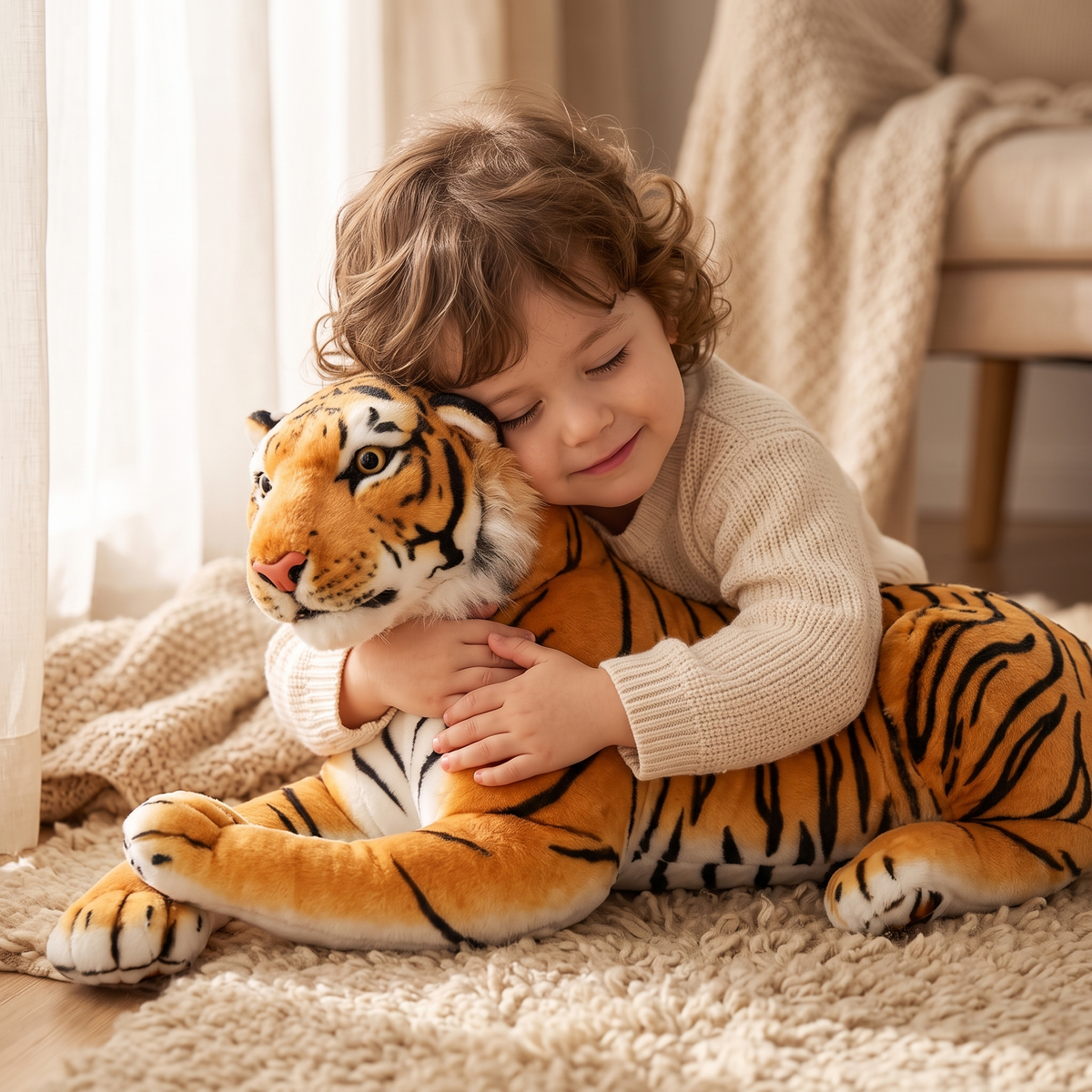 Riesen Tiger Kuschelkissen 50–70 cm