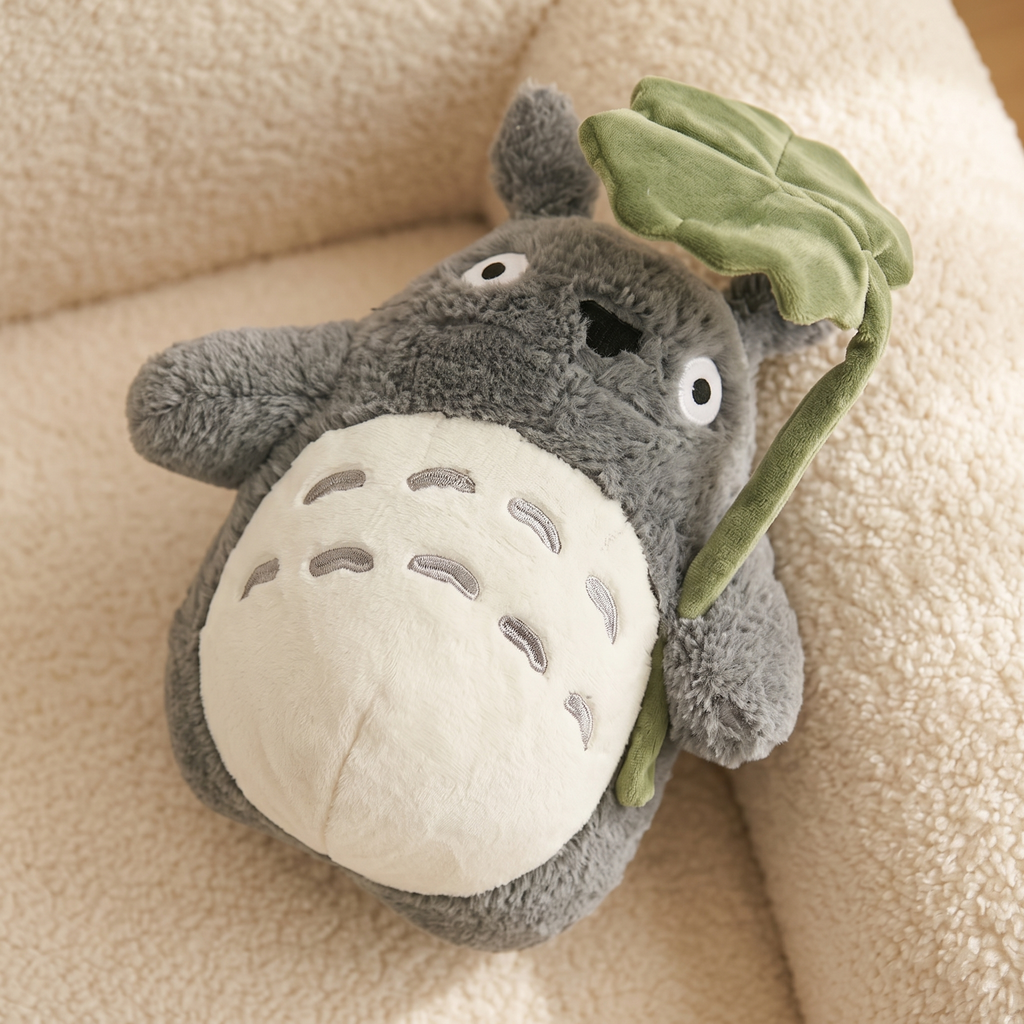Totoro Kuscheltier mit Lotusblatt 30–70 cm