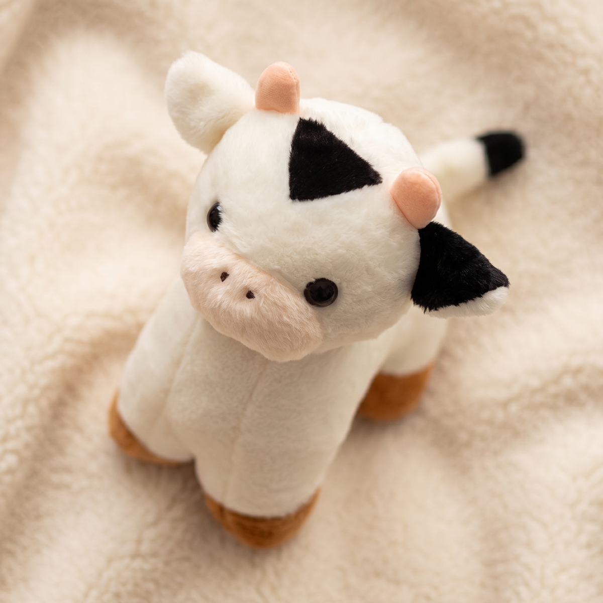 Baby Kuh Kuscheltier Schwarz-Weiß 30–50 cm
